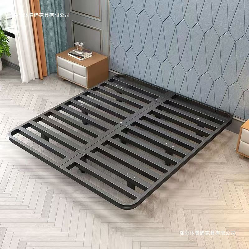 Popular minimalist floating bed 1.68m italian-inspired light luxury bed frame iron frame apartment bed without headboard bed style iron frame bed