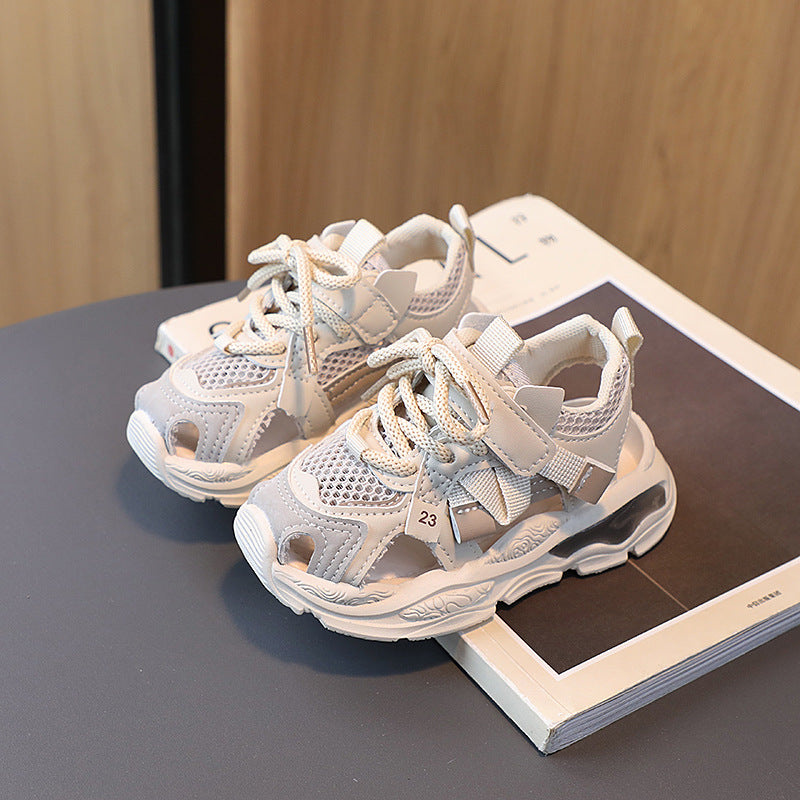 Summer new arrivals: kids' athletic sandals - girls' shoes, hollow-out breathable design, soft sole baby shoes, toddler shoes, boys' chunky sneakers