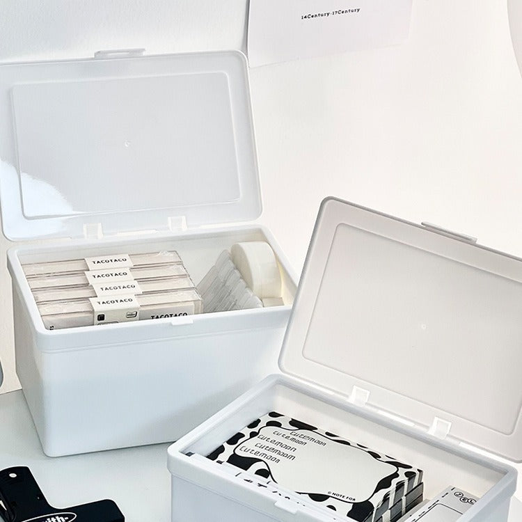 ins unprinted wind pure white flip storage box card hand material dust storage desktop stationery finishing box wholesale