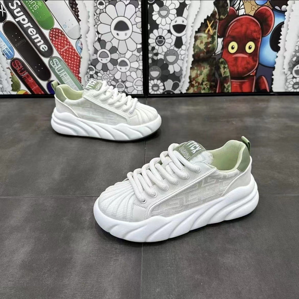 Spring sneakers for men, thick-soled, breathable, casual, shell, douyin, popular, popular, dad, sports, fashion, men's shoes, trendy shoes