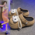 Big eyes cartoon croc shoes women's new arrivaloutwearnon-slipcutetoe sandals thick sole slippers couple croc shoes
