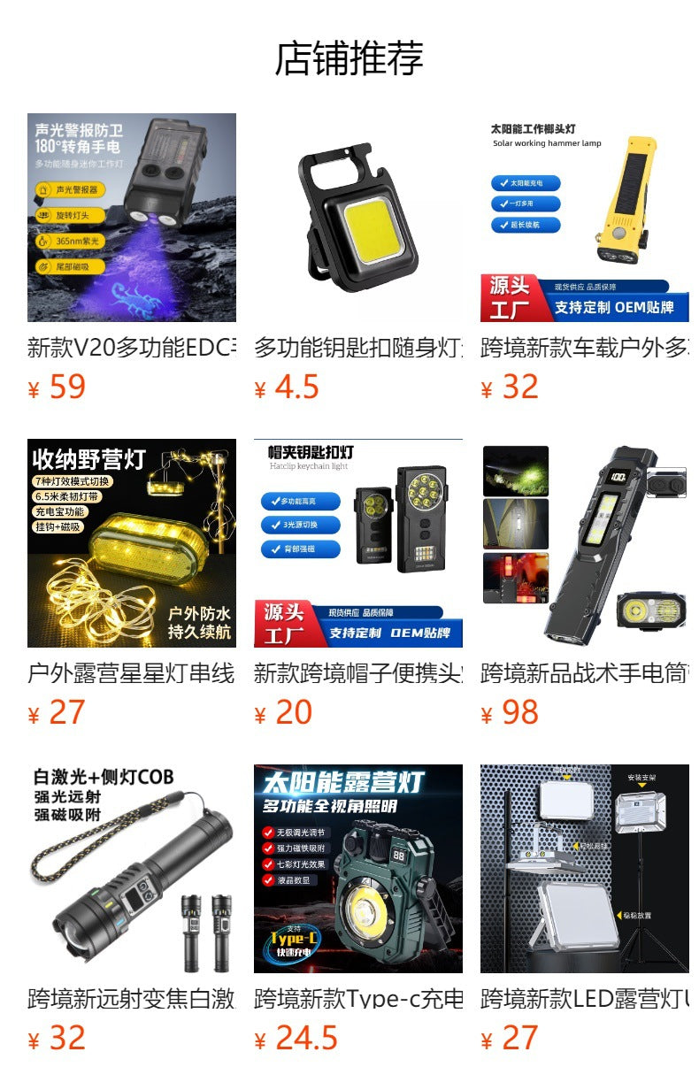 Cross-border new hat portable headlight magnetic attraction strong light long battery life outdoor charging super bright light emergency flashlight