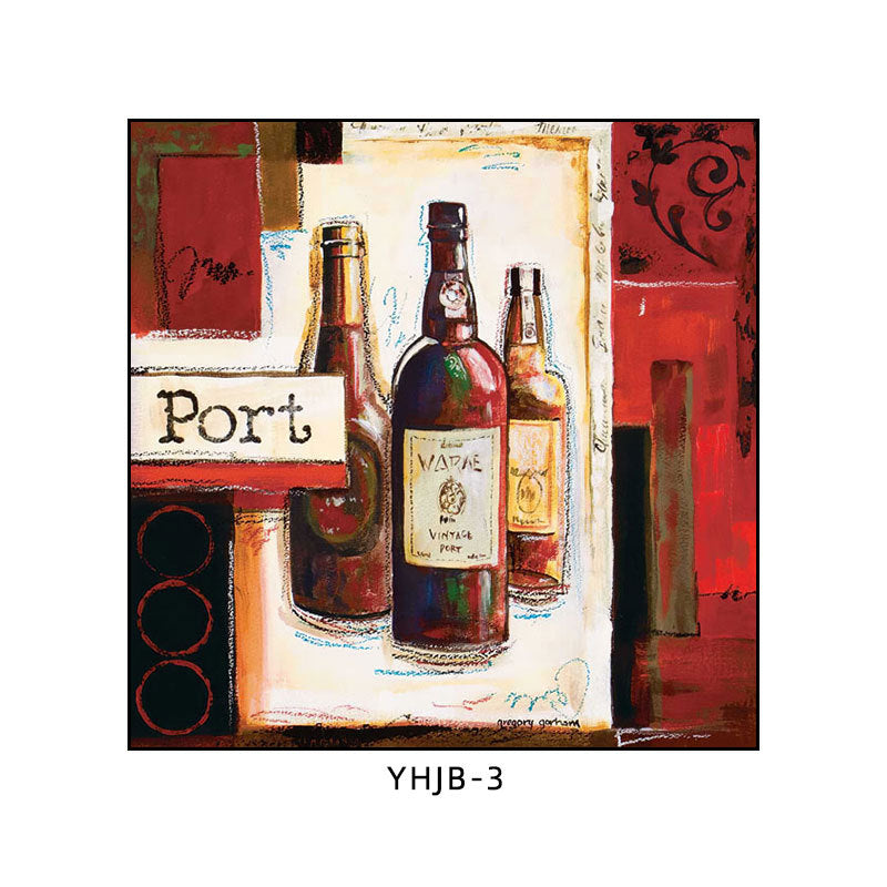 American bar decorative painting retro industrial style creative KTV box red wine glass hanging painting nostalgic wine mural