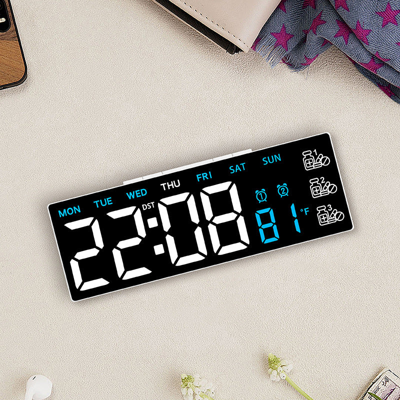 New Multifunctional Electronic Clock Simple and Stylish Alarm Clock Medicine Box Reminder LED Clock Bedside Desk Clock 6679