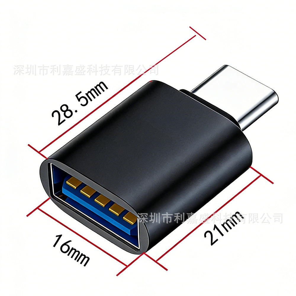 Type-c mobile phone adapter otg converter, compatible with apple 15, usb flash drive reader, usb 3.0, fast charging 120w