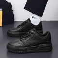 Men's spring/autumn niche design versatile casual solid black skate shoes youth sports thick sole height increasing bread shoes trendy sneakers