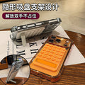 Silicone suction cup kickstand case for iphone 17 pro max, apple 15 electroplated four-corner shockproof phone case