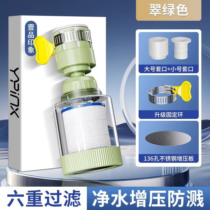 Kitchen faucet filter anti-splash extender - universal fit for home water purification