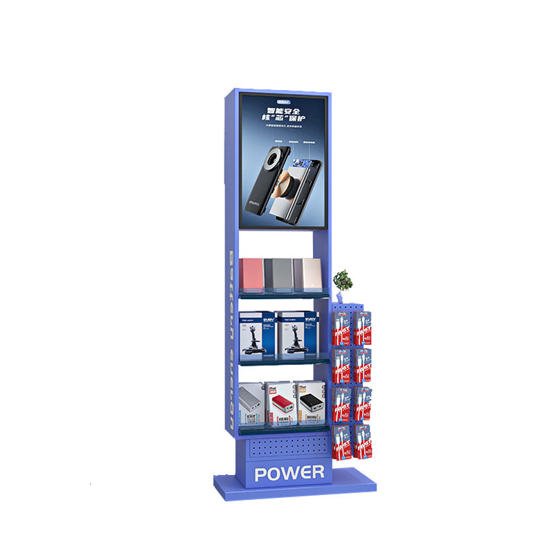 Customized mobile phone accessories shelves shopping mall wrought iron hole board digital product display rack jewelry general merchandise metal display rack