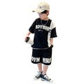 Boys' summer outfit: trendy short-sleeve set - cool & stylish  new arrival - big & middle kids - chic & fashionable summer look for boys