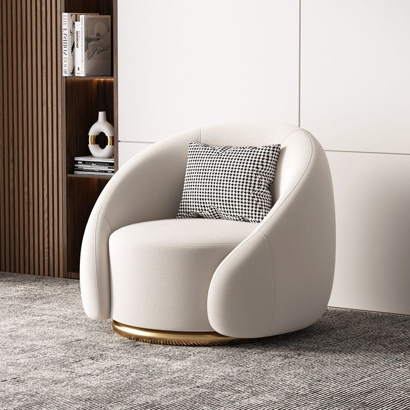 Accessible luxury curved rotate sofa chair cream style lazy sofa living room balcony casual chair single fabric chair b&b