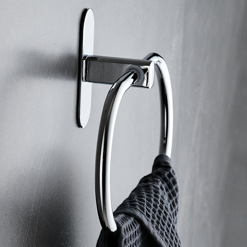 Stainless steel towel ring No punching ring Round bathroom Toilet pendant Toilet hanging ring Toilet towel rack