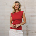 fashionnew arrival women's silm sleeveless round neck knitting ribbed pure colortopsfashionsexy hot girl vest