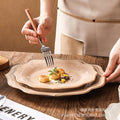 Creative retro western tableware suit restaurant for home italian stylish style grids kiln bowl plates ceramic wholesale