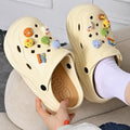 Evathick sole crocs women's summer outwearnon-slip2024new arrival stomping on shit beach baotou half cool slippers