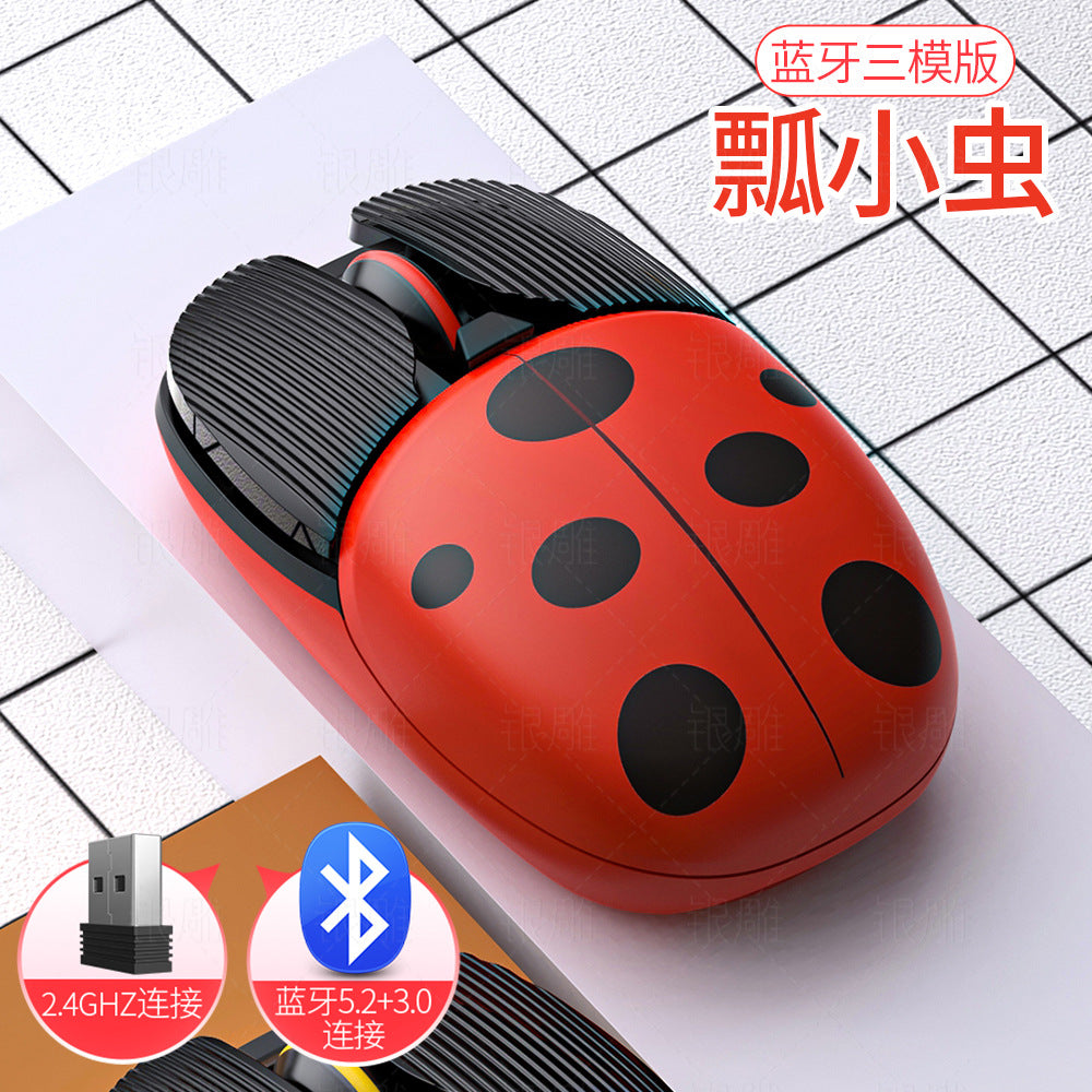 Silver carved a10 cartoon rechargeable wireless mouse - creative bluetooth office gaming mini silent computer accessory - private mold