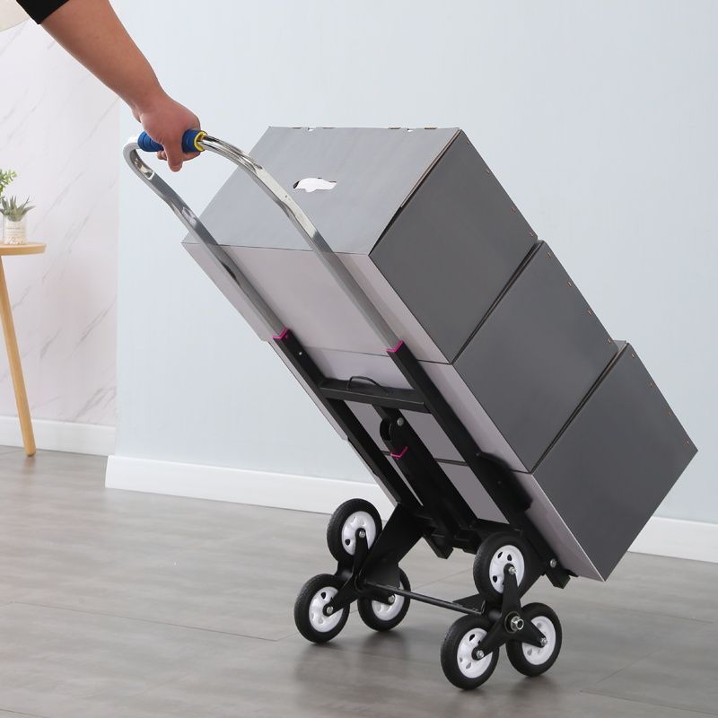 Stair climbing hand truck - heavy duty luggage carrier - portable folding utility cart for home use