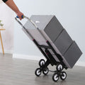 Stair climbing hand truck - heavy duty luggage carrier - portable folding utility cart for home use