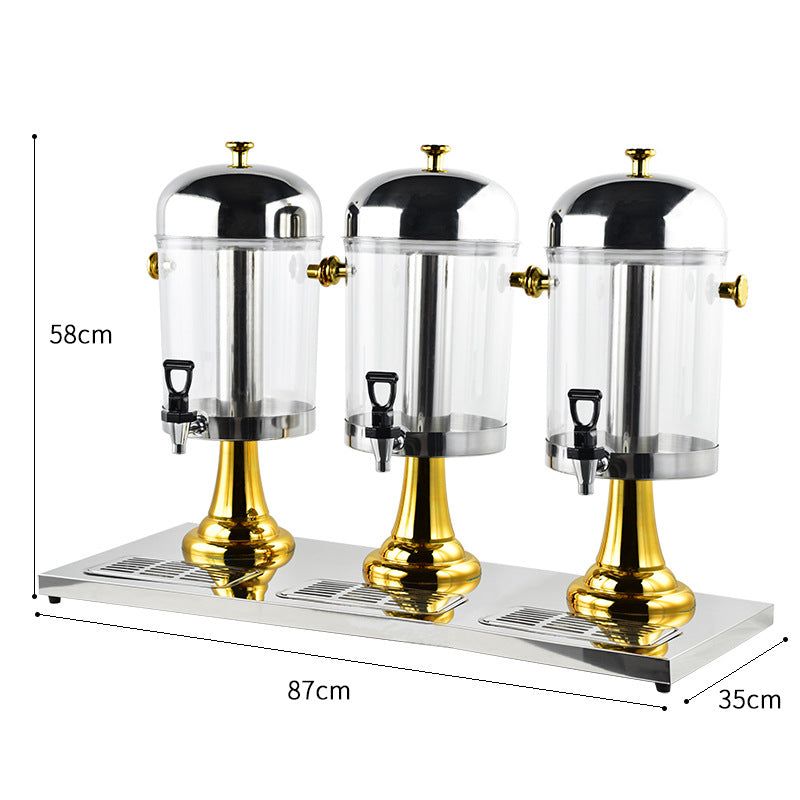 Hot and cold tripod, hotel commercial beverage bucket Stainless steel visual beverage machine Juicer faucet, juice tripod