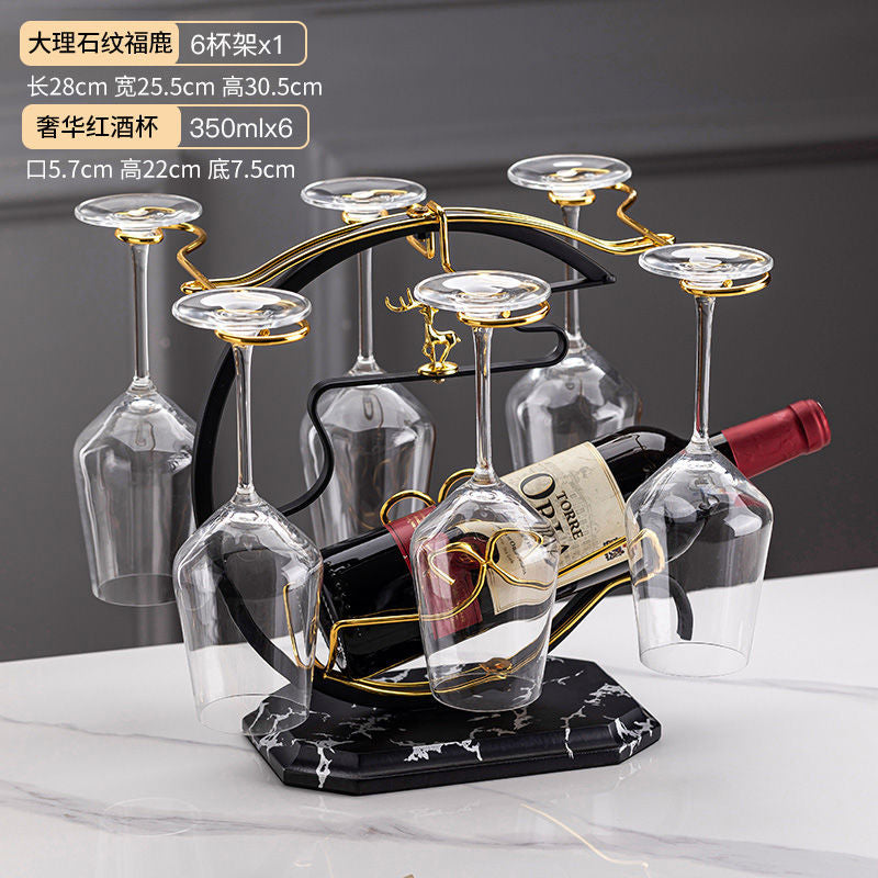 Creative wine glass rack ornament set - new home bar stemware holder, upside down wine glass rack, premium wine rack, barware
