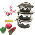 cross-border 2.3-4.5-6.5l 3pcs lotus double-layer insulation box insulation lunch box insulation tableware