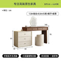 Solid wood dressing table, chinese style, light brown walnut, song style telescopic small apartment bedroom chest of drawers all-in-one dressing table