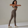 fashion seamless tight back sports intimates breathable high elastic yoga suit running fitness two-piece set