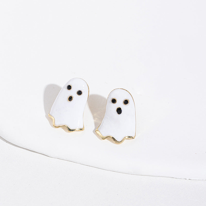 Halloween earrings wholesale fashion cross-border diamond-encrusted skull alloy jewelry pumpkin head witch earrings bat earrings