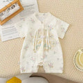 Infant chinese style romper - summer lightweight hanfu style - perfect for full month, first birthday, and baby shower - trendy bodysuit/rouge
