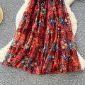 Luxury camisole dress for women -  summer collection: floral print, cinched waist, elegant, maxi length, french style