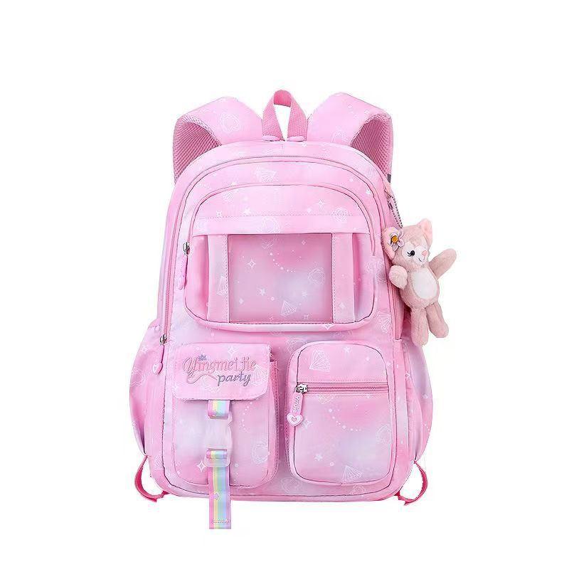 New fashionable large-capacity spine protection and load reduction rod, girls schoolbag, children's primary school students backpack, factory direct sales