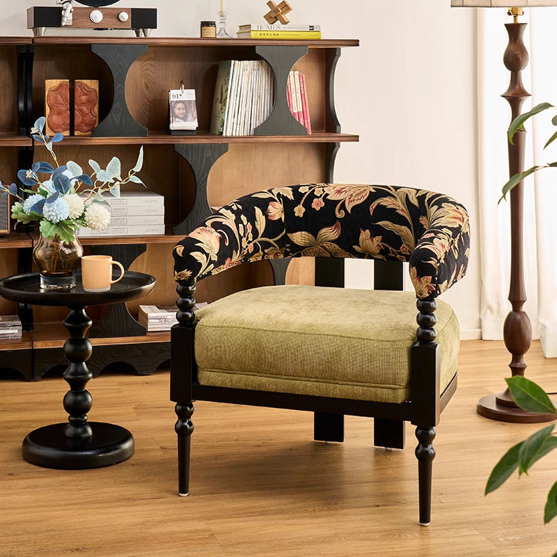 French retro single sofa chair balcony lazy single chair designer style living room fabric casual chair medieval lounge chair