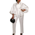 C8523 european and american fashion set  new arrival elegant solid color african plus size cross-border two-piece set