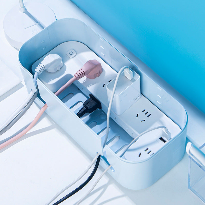 Wholesale spot storage box cable box power strip occlusion box desktop plug-in board power cord storage artifact plug-in board
