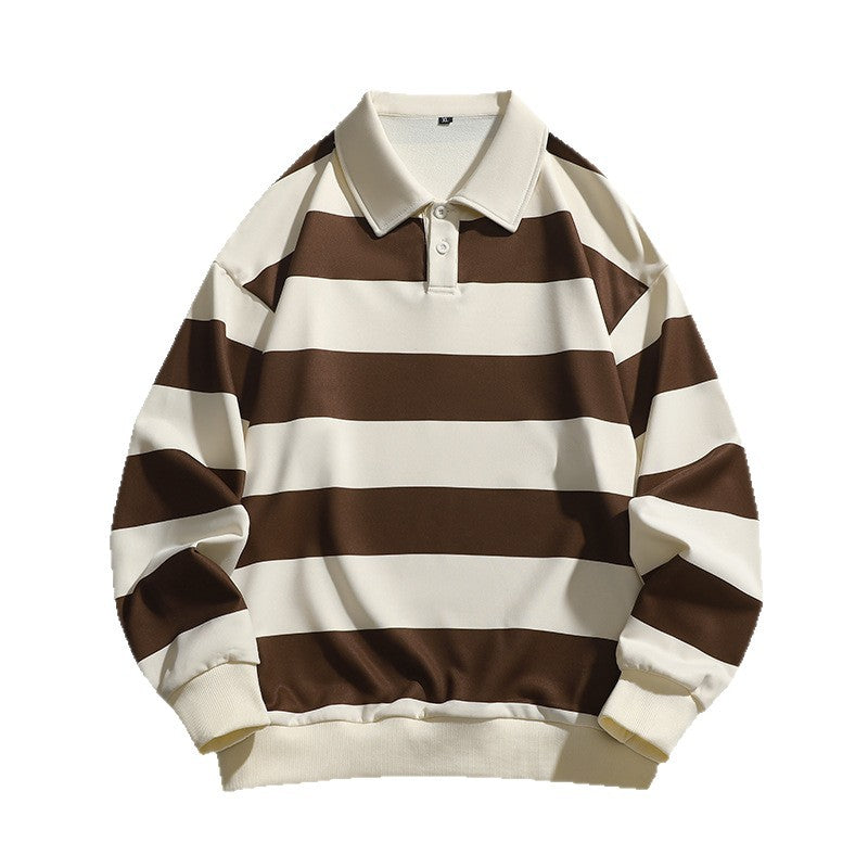 fall/winter new arrivals:  independent store trendy oversized striped piqué hoodie - hong kong style, unisex