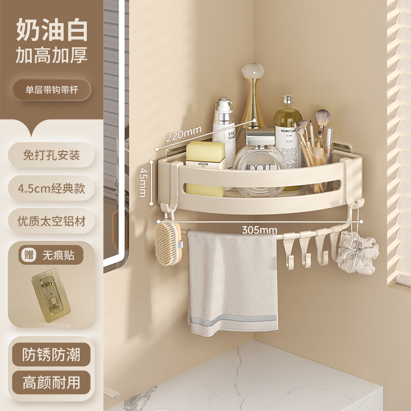 White bathroom shelf No punching toilet toilet toilet wall storage rack wall hanging cream wind