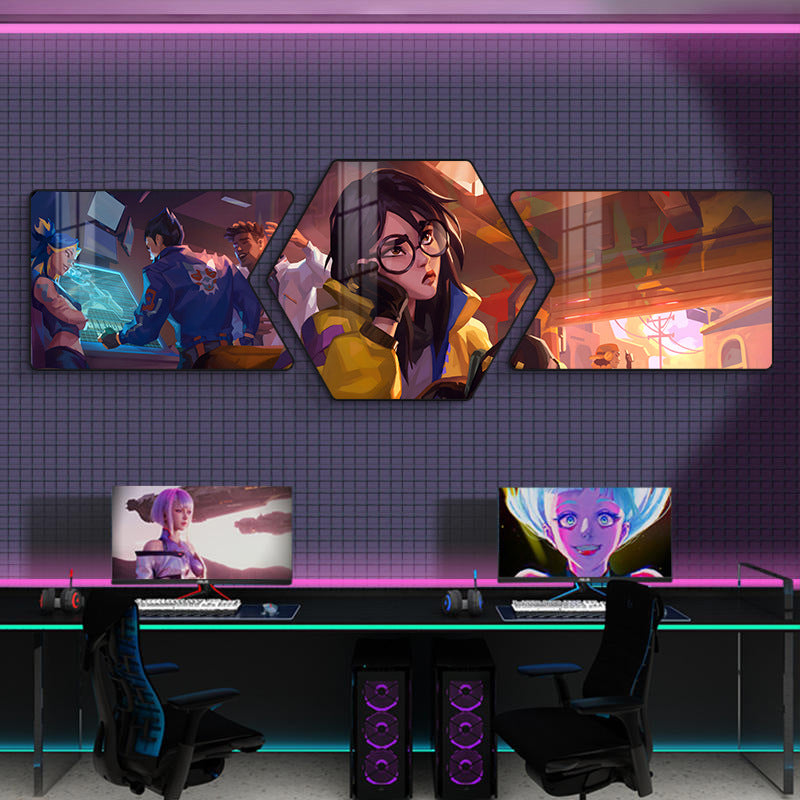 Fearless contract game decorative painting Internet cafe box aisle mural e-sports hotel background wall Valorante hanging painting