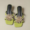 2026new arrival crystal fireworks fairy shoes thick heel sandals outwear sandals women's shoes fashionelegant one-line slippers