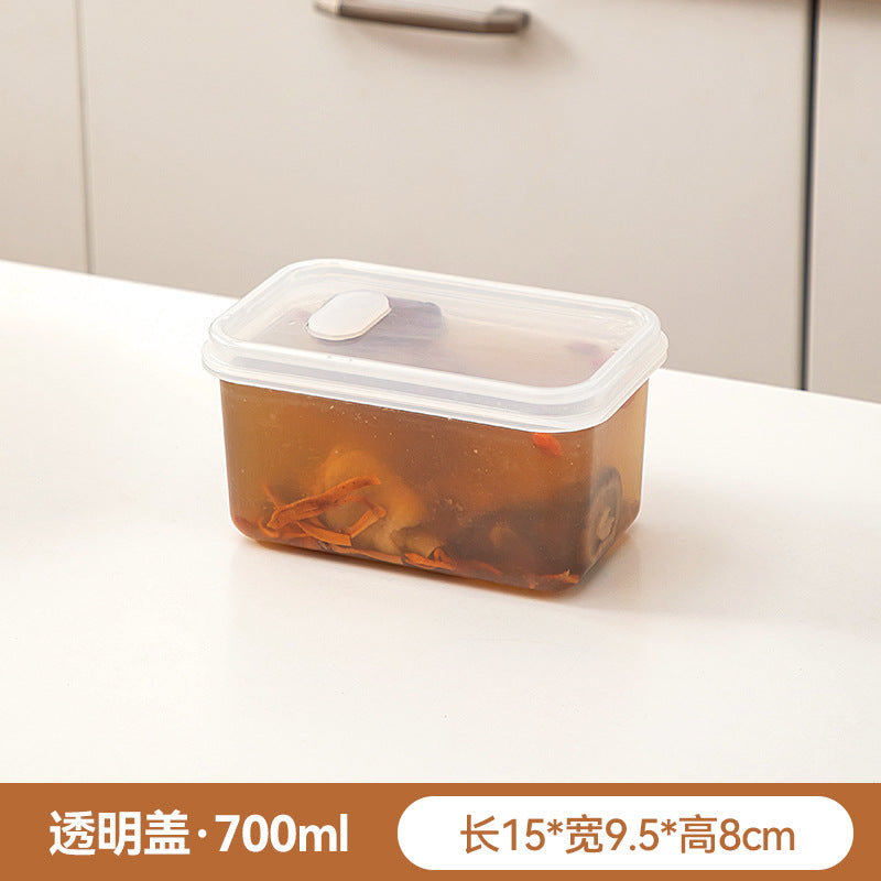 Kitchen refrigerator frozen fresh-keeping box plastic food grade transparent frozen soup packing box with lid sealed food storage box