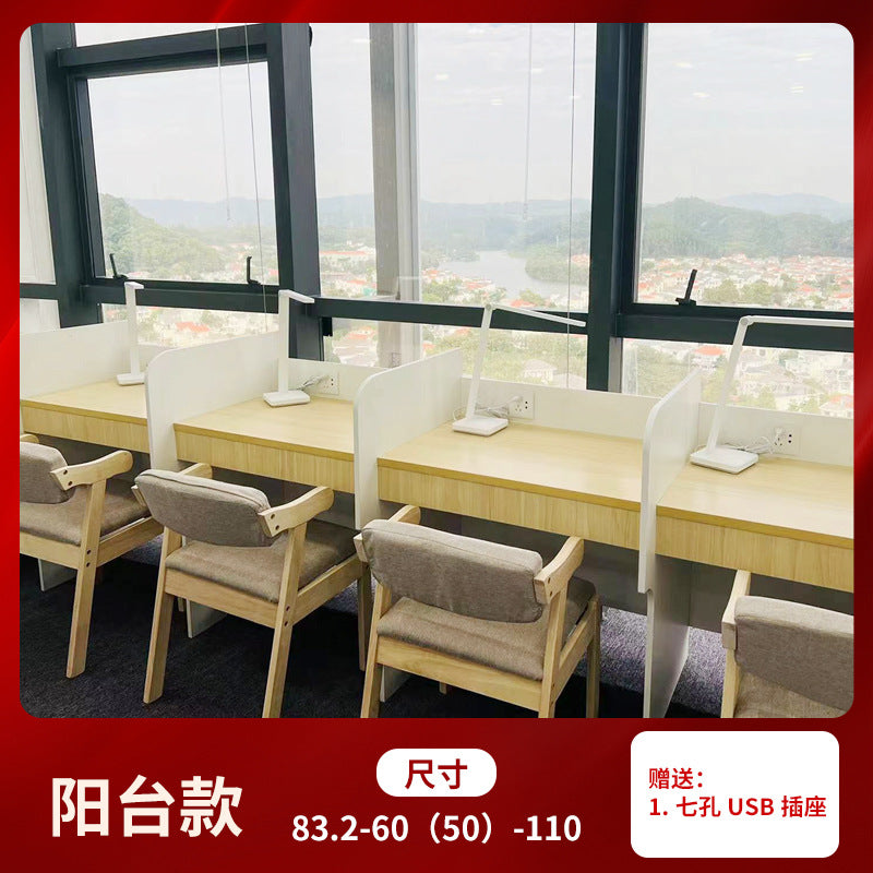 Study table, self-study room, immersive solid wood particle board, balcony corner partition table and chair, for home postgraduate entrance examination student desk