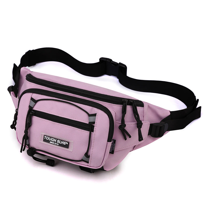 New trendy men's and women's oblique straddle chest bag night reflective large-capacity backpack outdoor sports fanny pack travel bag