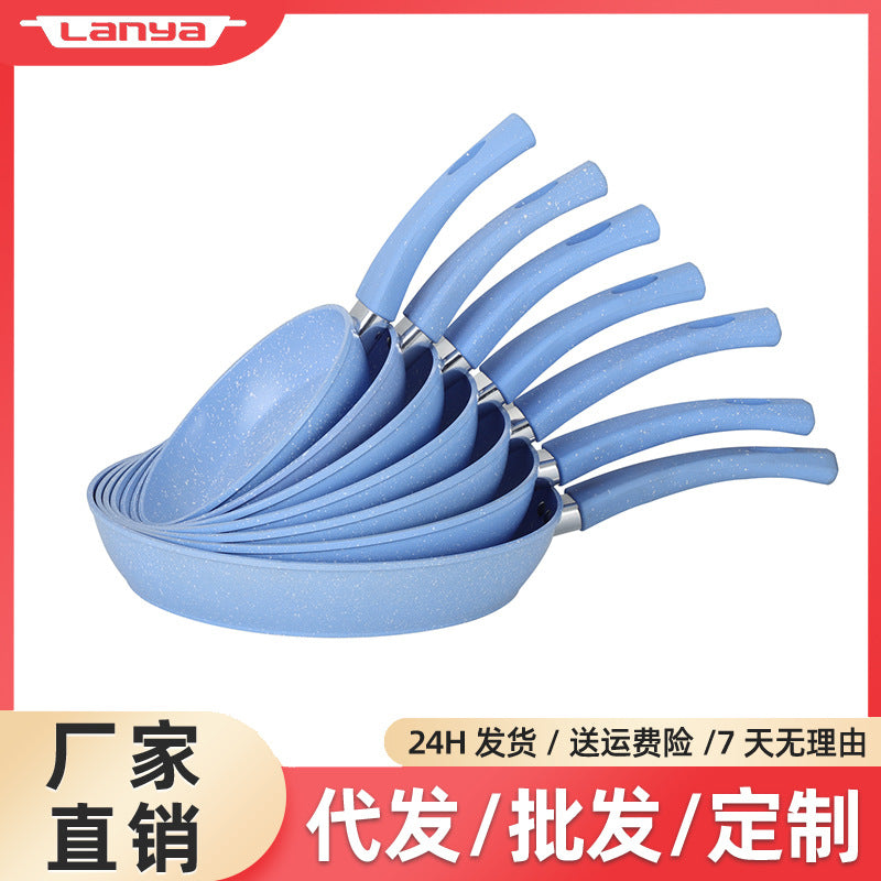 Factory direct sales imitation die-casting pan medical stone non-stick small cooking pot for home steak frying pan pan wholesale