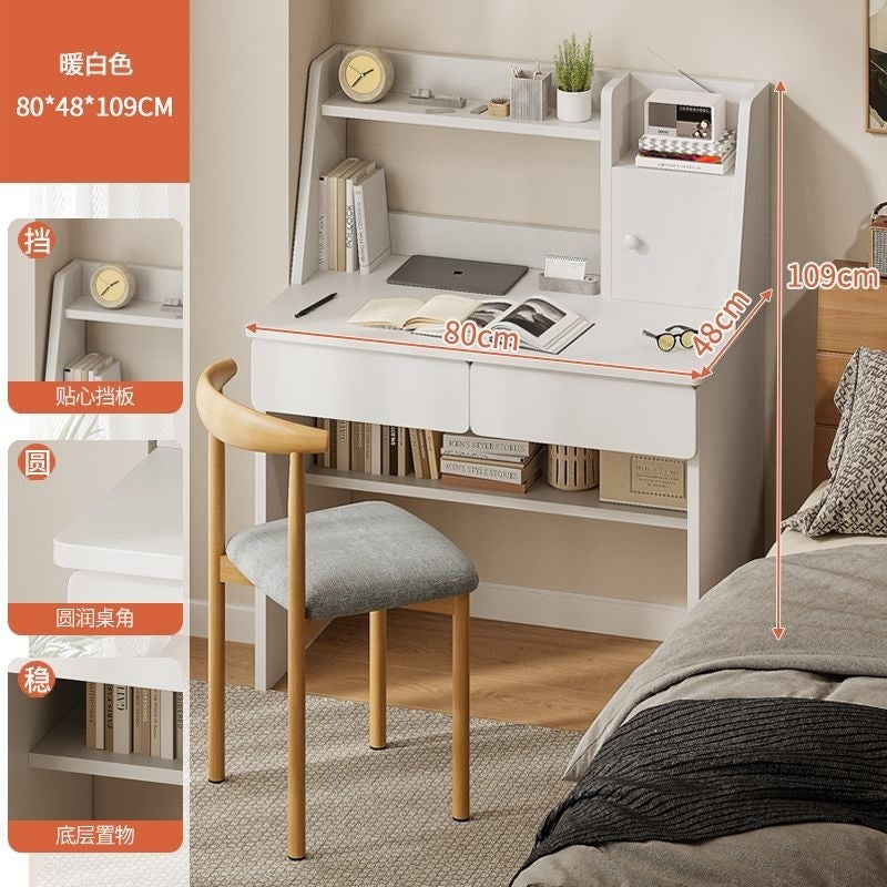 For home table cabinet combination student computer desk small apartment with bookshelf simple desk bedroom wall-mounted one-piece desk cabinet