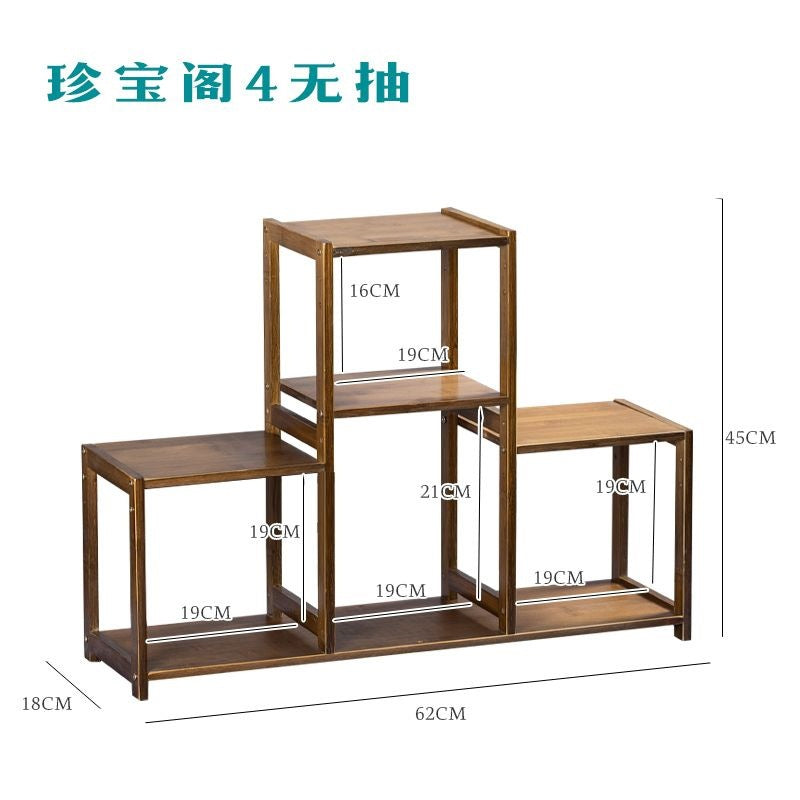 Desktop bogu rack solid wood chinoiserie small tea ornaments tea set purple clay pot multi-layer storage rack duobao pavilion