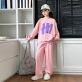 Girls' outfit set, spring/autumn , junior high school girl's clothing, student sweatshirt, spring two-piece set, sports long sleeve casual wear