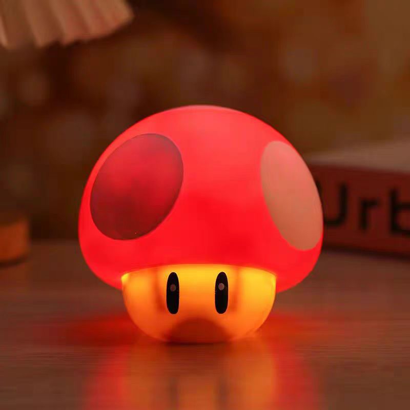 Creative nostalgic mario cute mushroom night light with sound effects, usb decorative lamp, gaming atmosphere light