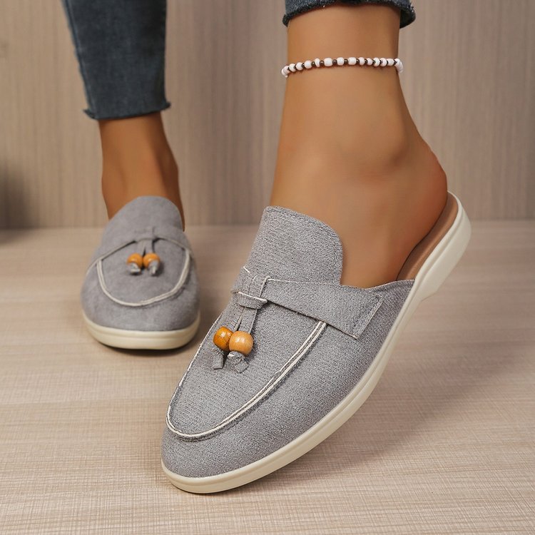 spring/summer new arrivals: plus-size women's half-slipper shoes for cross-border e-commerce. sizes 36-43 available. wholesale options available. dropshipping to  and