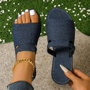 European and american plus size flat sandals for women,  summer new arrival, comfortable open-toe beach slippers, factory wholesale