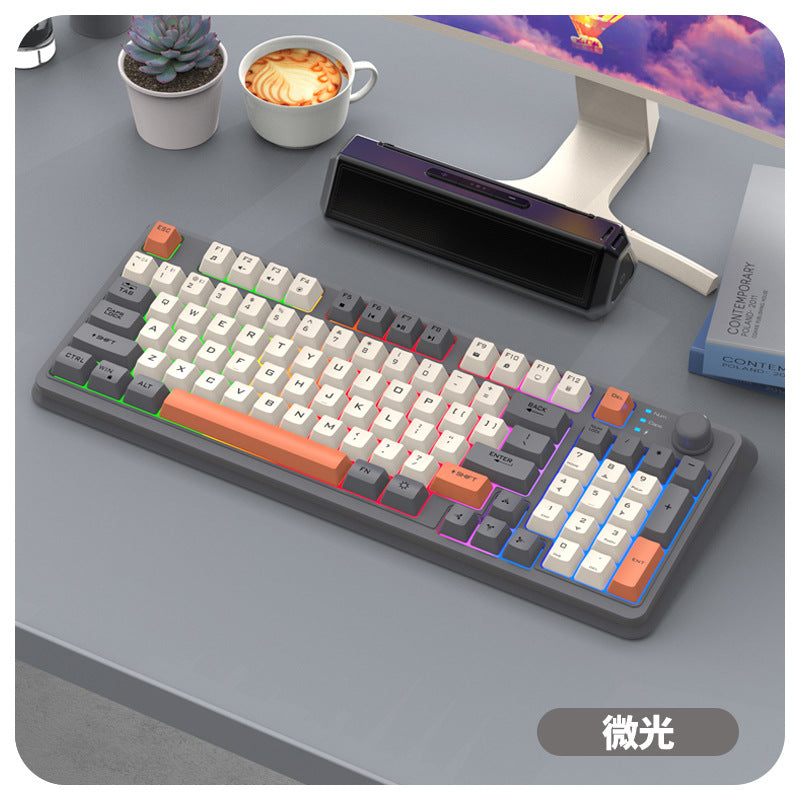 Dazzling silver fox k94 fashion color matching knob keyboard wireless bluetooth dual mode luminous keyboard computer notebook cross-border
