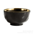 New arrival high-end gold-plated edge western steak plate matte ceramic bowl plate set combination large hat bowl wholesale